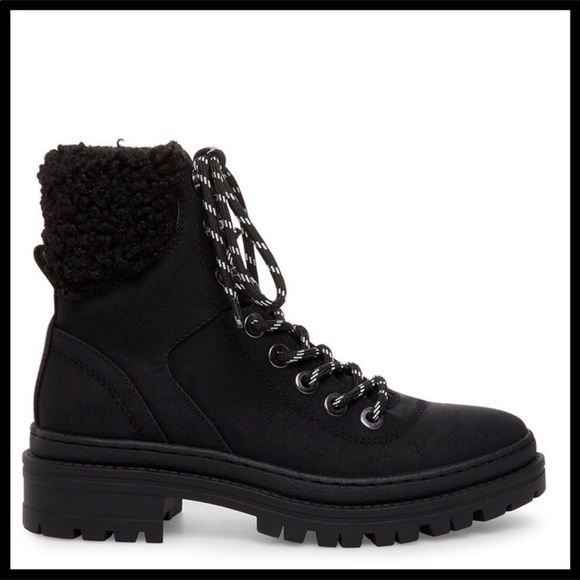 ❗️6-HOUR SALE❗️STEVE MADDEN ANKLE BOOTS BLACK LACE UP LEATHER BOOTIES A2C - Picture 9 of 12